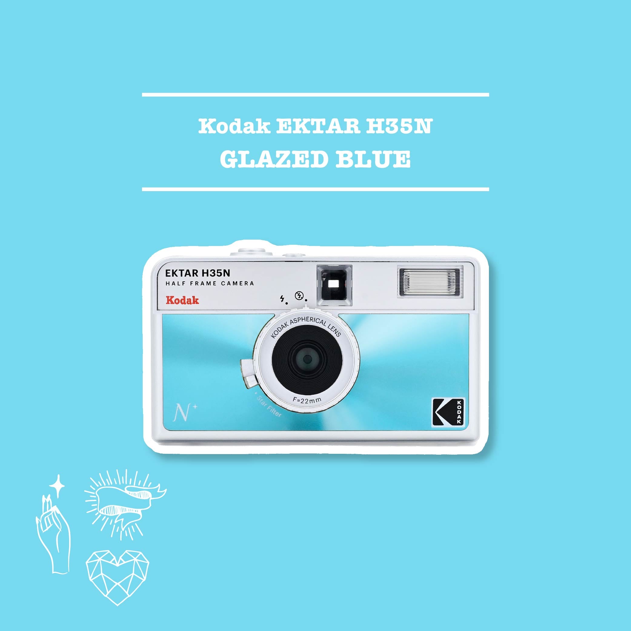 【フィルムカメラデビューに！】 Kodak EKTAR H35N ブルー